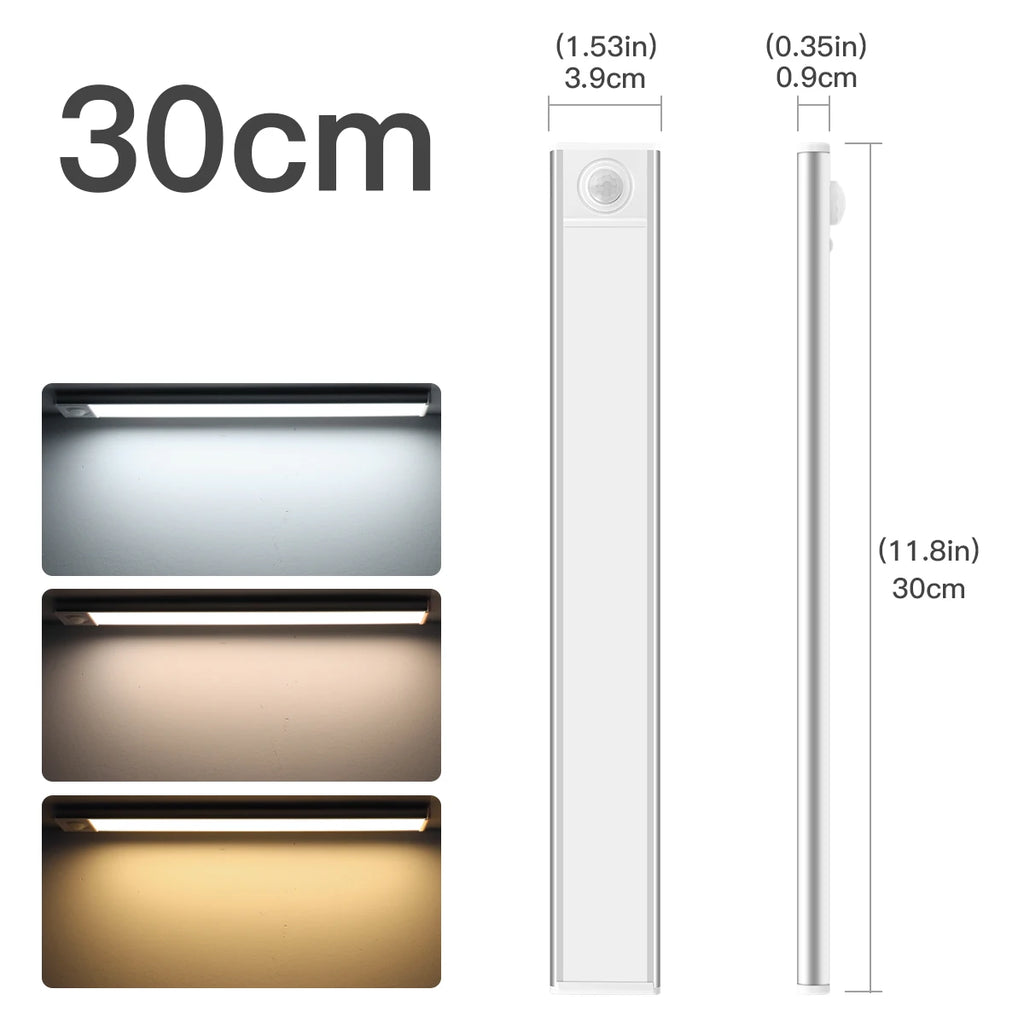 LED Motion Sensor Light Wireless LED Night Light Type C Rechargeable Light Cabinet Wardrobe Lamp Staircase Backlight for Kitchen