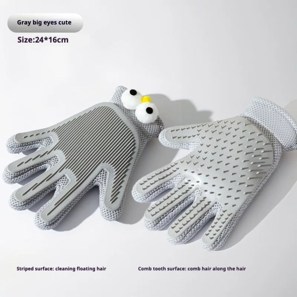 2-in-1 Pet Grooming & Massage Gloves – Efficient Hair Removal
