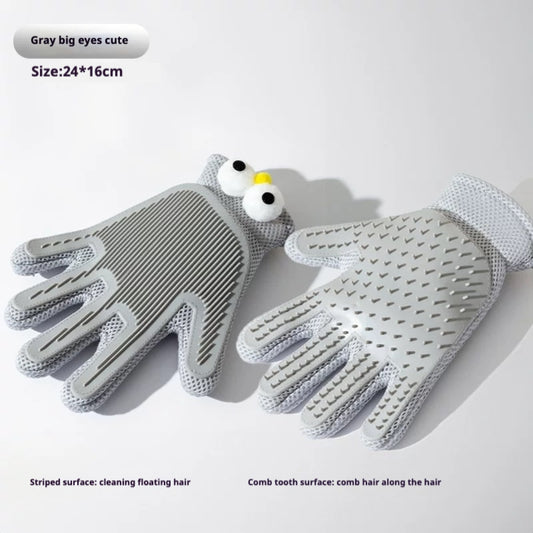 2-in-1 Pet Grooming & Massage Gloves – Efficient Hair Removal