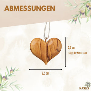 Bethlehem™ Handmade Olive Wood Heart Necklace