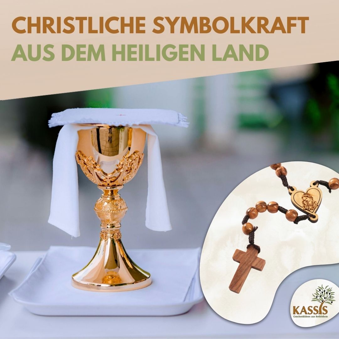 Rosenkranz aus Olivenholz mit Herz und Maria (42 cm) | Gebetskette als Geschenk zur Taufe, Kommunion & Firmung-4