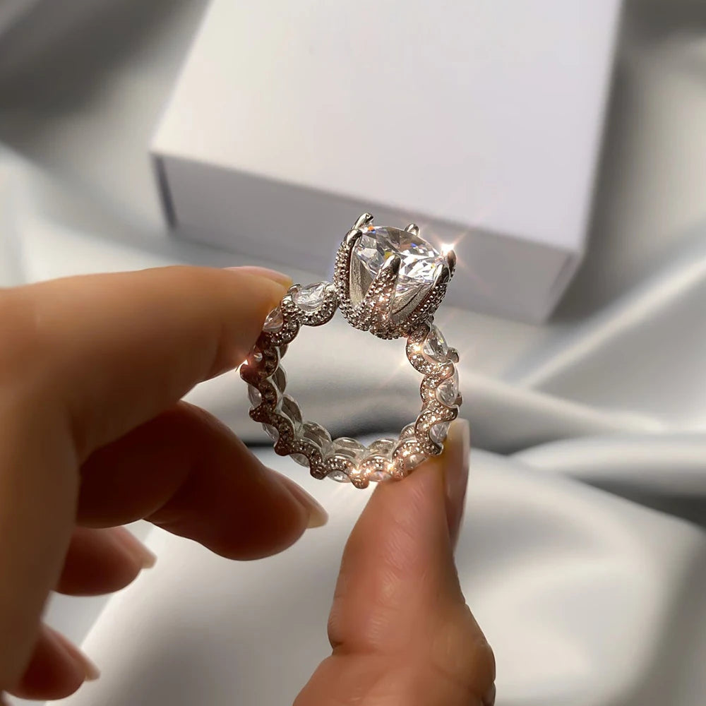 2024 New Luxury Silver Color Designer Engagement Ring for Women Free Shipping Items Gift Jewelry Wholesale R6014