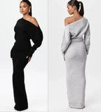 Women'S Black One Shoulder Long Sleeve Fitted Elegant Casual Daily Evening Party Fashion Maxi Dress