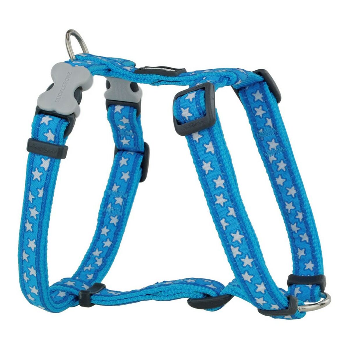 Dog Harness Red Dingo Style Blue Star 25-39 cm-0