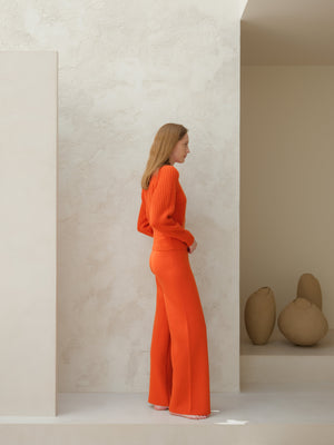 Cashmere™ Blend Luxurious Ribbed Cropped Sweater