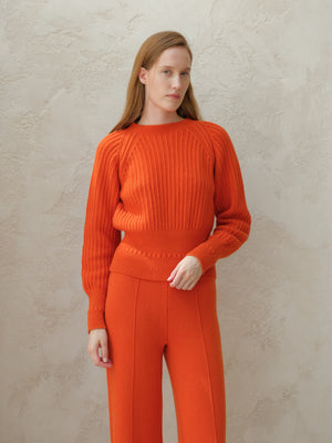 Cashmere™ Blend Luxurious Ribbed Cropped Sweater