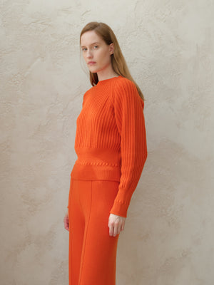 Cashmere™ Blend Luxurious Ribbed Cropped Sweater