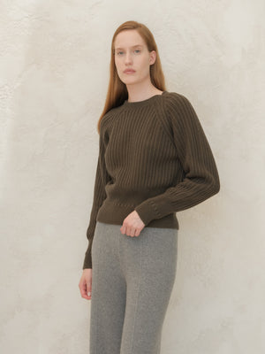 Cashmere™ Blend Luxurious Ribbed Cropped Sweater