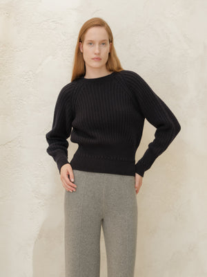Cashmere™ Blend Luxurious Ribbed Cropped Sweater