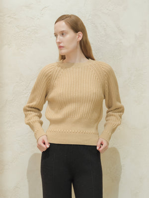 Cashmere™ Blend Luxurious Ribbed Cropped Sweater