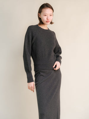Cashmere™ Blend Luxurious Ribbed Cropped Sweater
