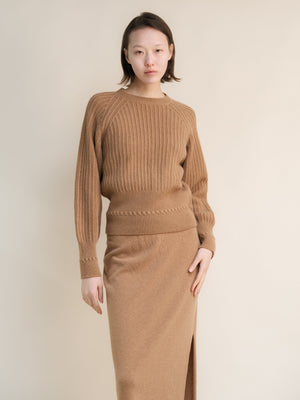 Cashmere™ Blend Luxurious Ribbed Cropped Sweater