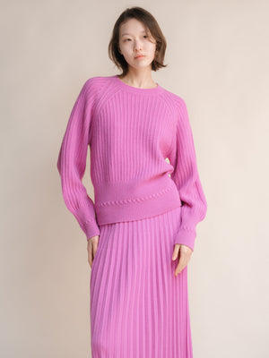 Cashmere™ Blend Luxurious Ribbed Cropped Sweater