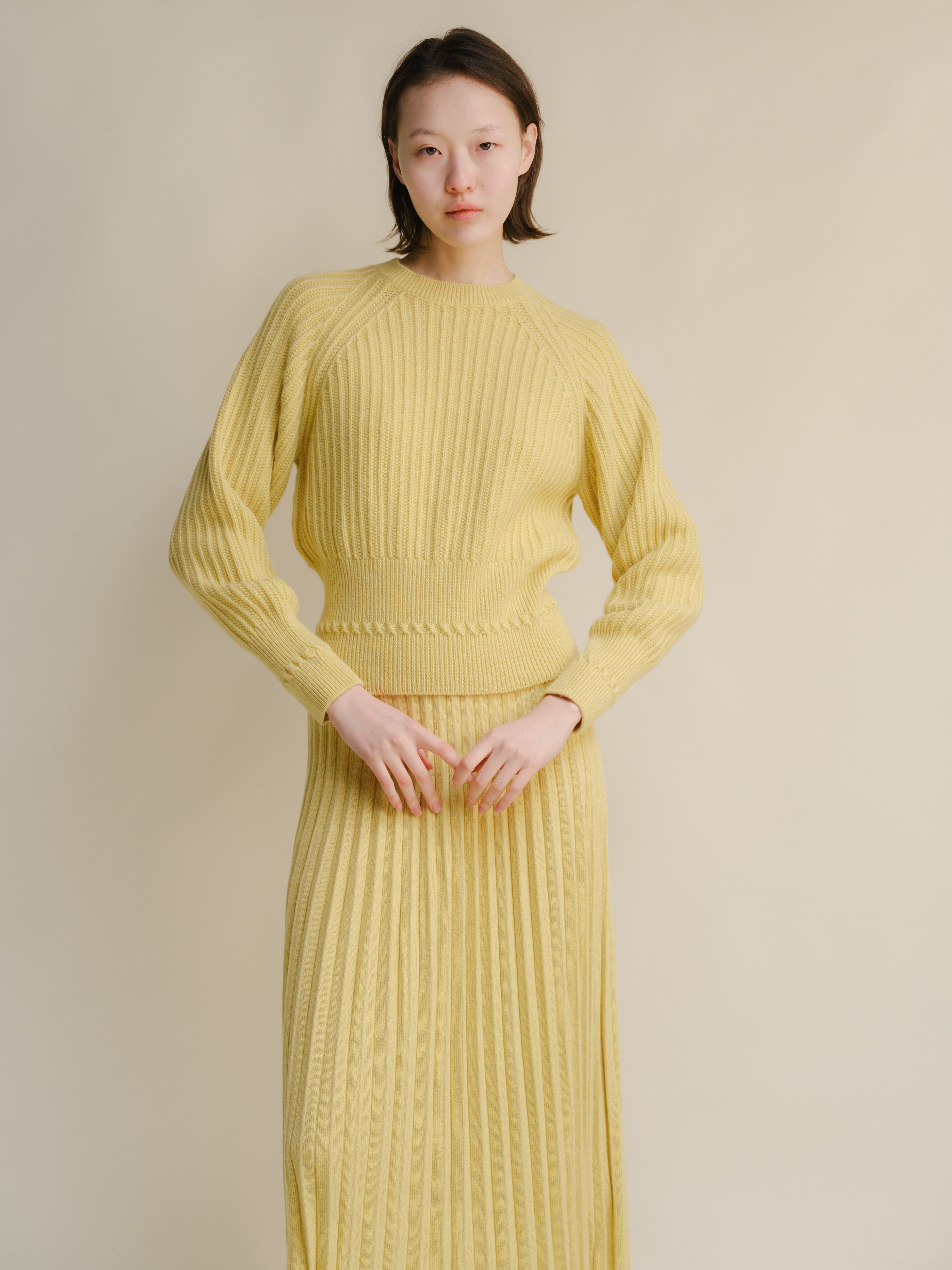 Cashmere Mix Crewneck Raglan Sweater-14
