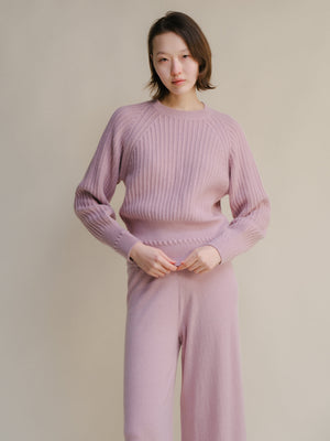 Cashmere™ Blend Luxurious Ribbed Cropped Sweater