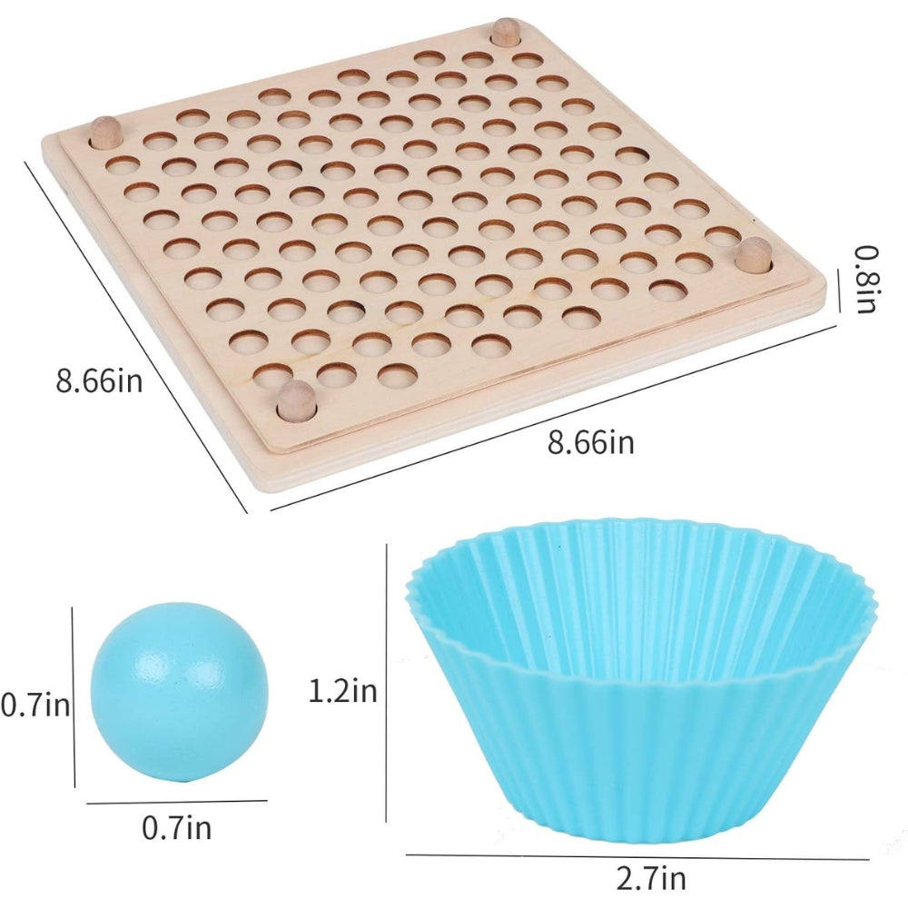 Giocattolo con pioli e perline in legno Montessori™