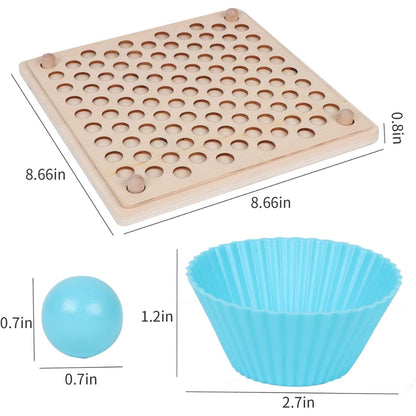 Giocattolo con pioli e perline in legno Montessori™