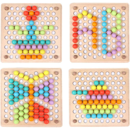 Giocattolo con pioli e perline in legno Montessori™
