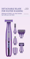 6-In-1 Women'S Electric Shaver Replaceable Heads for Whole Body Private Epilator Shaving Razor Nose Hair Trimmer
