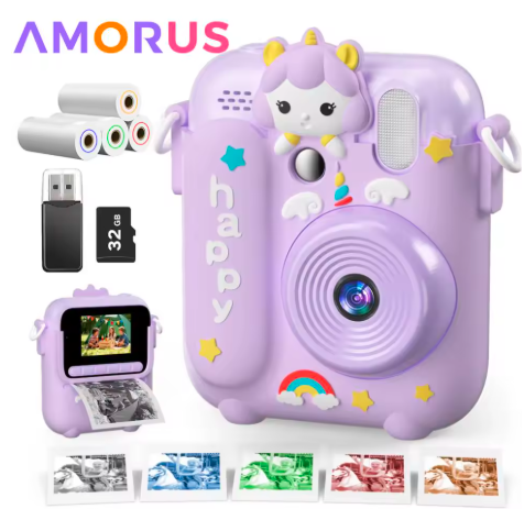 Instant Print Camera for Kids 1080P Kids Digital Camera
