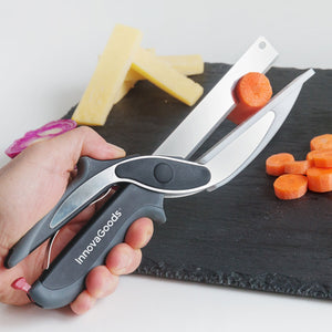 InnovaGoods™ 2-in-1 Smart Kitchen Knife Scissors & Mini Board Combo