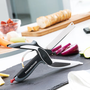 InnovaGoods™ 2-in-1 Smart Kitchen Knife Scissors & Mini Board Combo