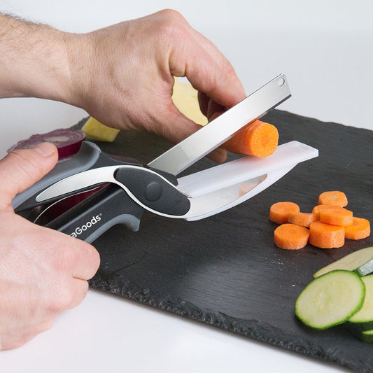 InnovaGoods™ 2-in-1 Smart Kitchen Knife Scissors & Mini Board Combo