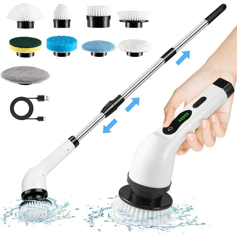 Cordless Electric Spin Scrubber for Kitchen Bathroom Toilet Tile Grout Cleaning Household Multipurpose Power Brush