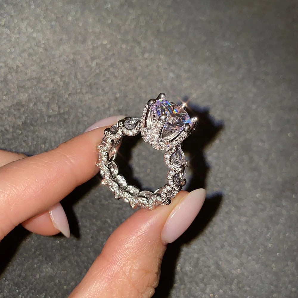 2024 New Luxury Silver Color Designer Engagement Ring for Women Free Shipping Items Gift Jewelry Wholesale R6014
