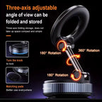 Strong Magnetic Car Phone Holder Foldable Magsafe Design 360° Adjustable Vacuum Mount for Car/Desk/Bathroom/ Use Metal