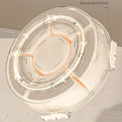 Round Plastic Food Storage Organizer with Lid
