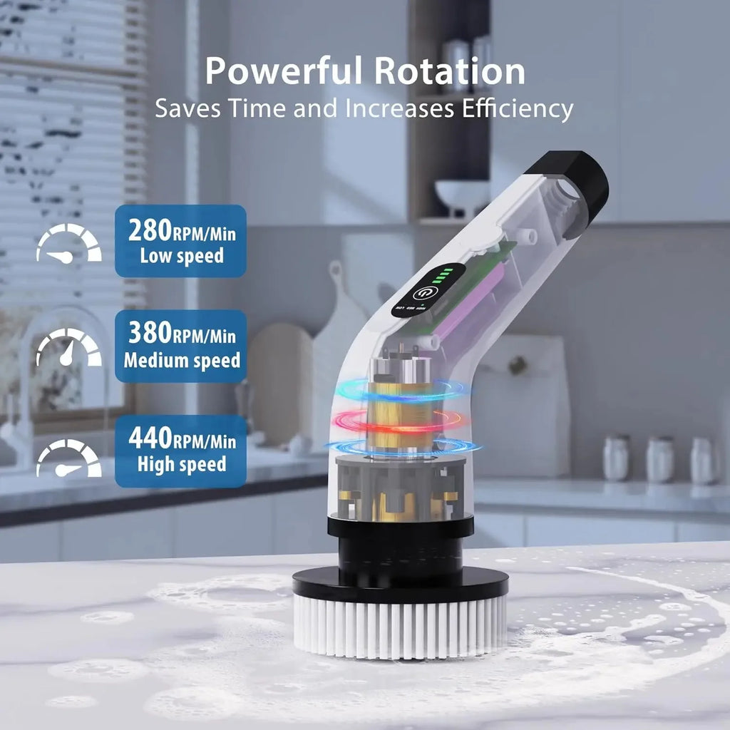 Cordless Electric Spin Scrubber for Kitchen Bathroom Toilet Tile Grout Cleaning Household Multipurpose Power Brush